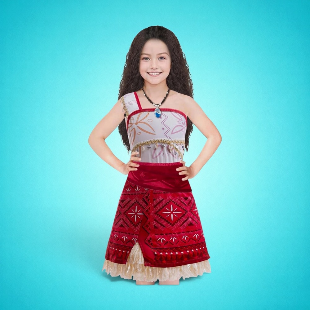 New kids' Moana-inspired Halloween costume set, size 4.